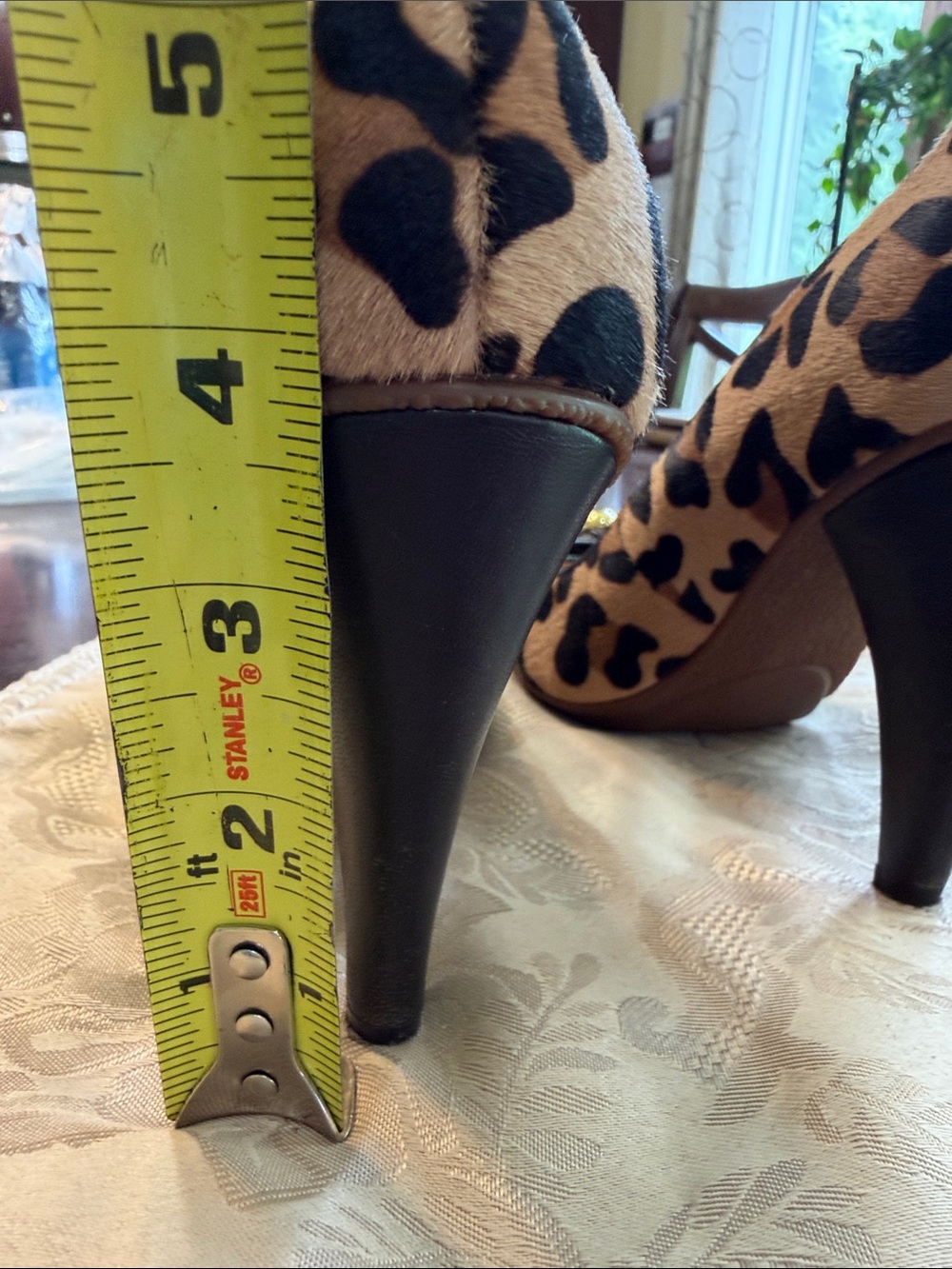 Coach Leopard-Print Bow Pumps in Tan and Black - Picture 8 of 9